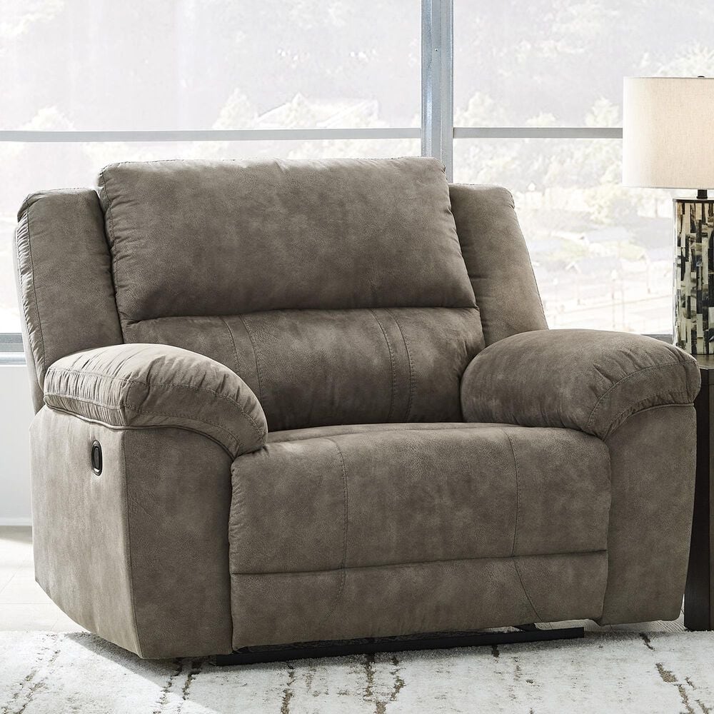 Ashley Laresview Manual Zero Wall Wide Seat Recliner in Fossil, , large