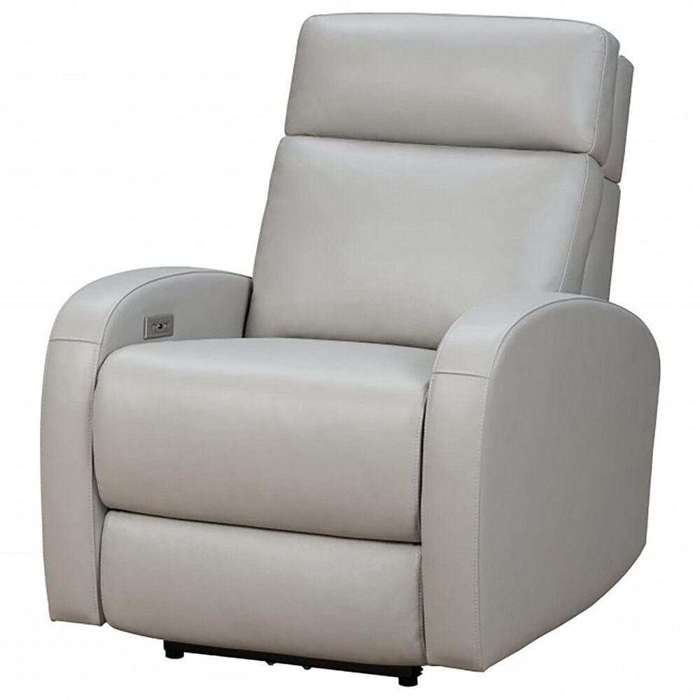 Barcalounger Levi Leather Power Recliner with Power Headrest in Bentley Dove, , large