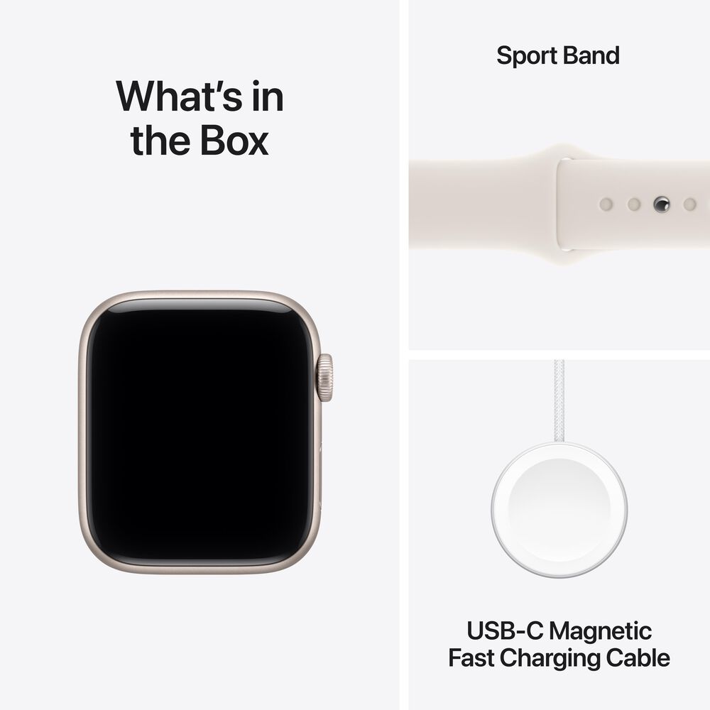 Apple Watch SE 3 &#40;GPS&#41; 44mm Starlight Aluminum Case with Starlight Sport Band - M/L - Starlight - &#40;2025&#41;&#40;Pre-Order&#41;, , large
