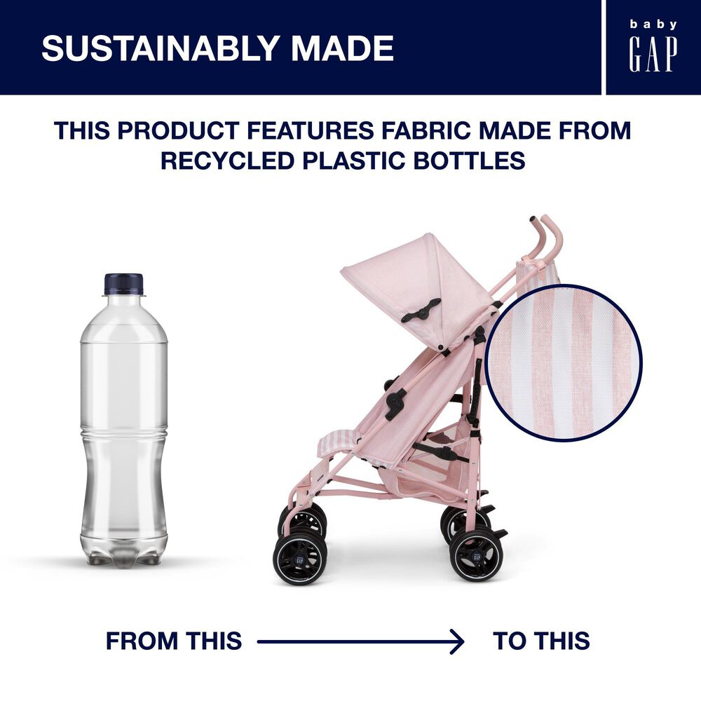 Delta Classic Stroller in Pink Stripes, , large