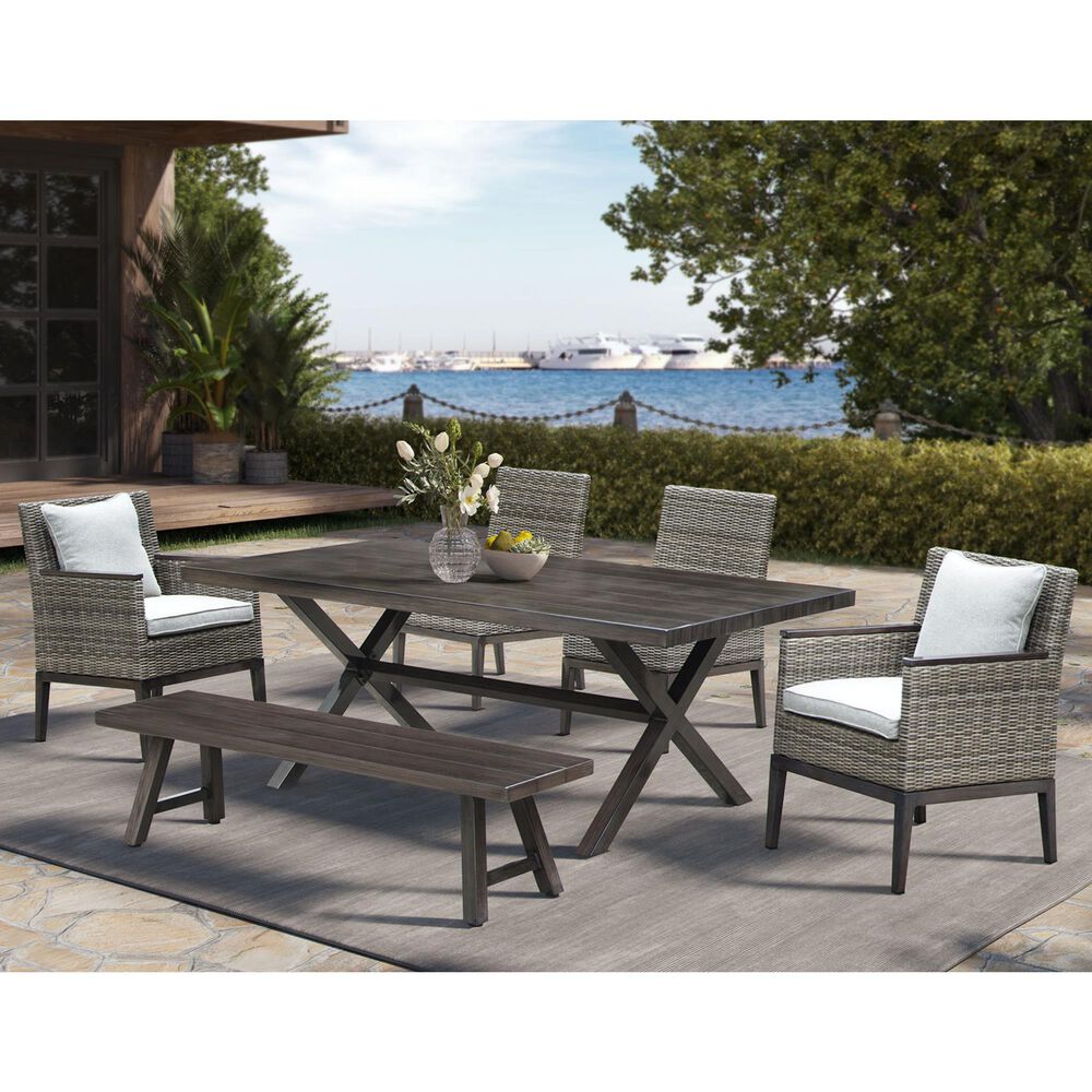 Steve Silver Co. Marina 80&quot; Rectangular Patio Dining Table in Dark Walnut, , large