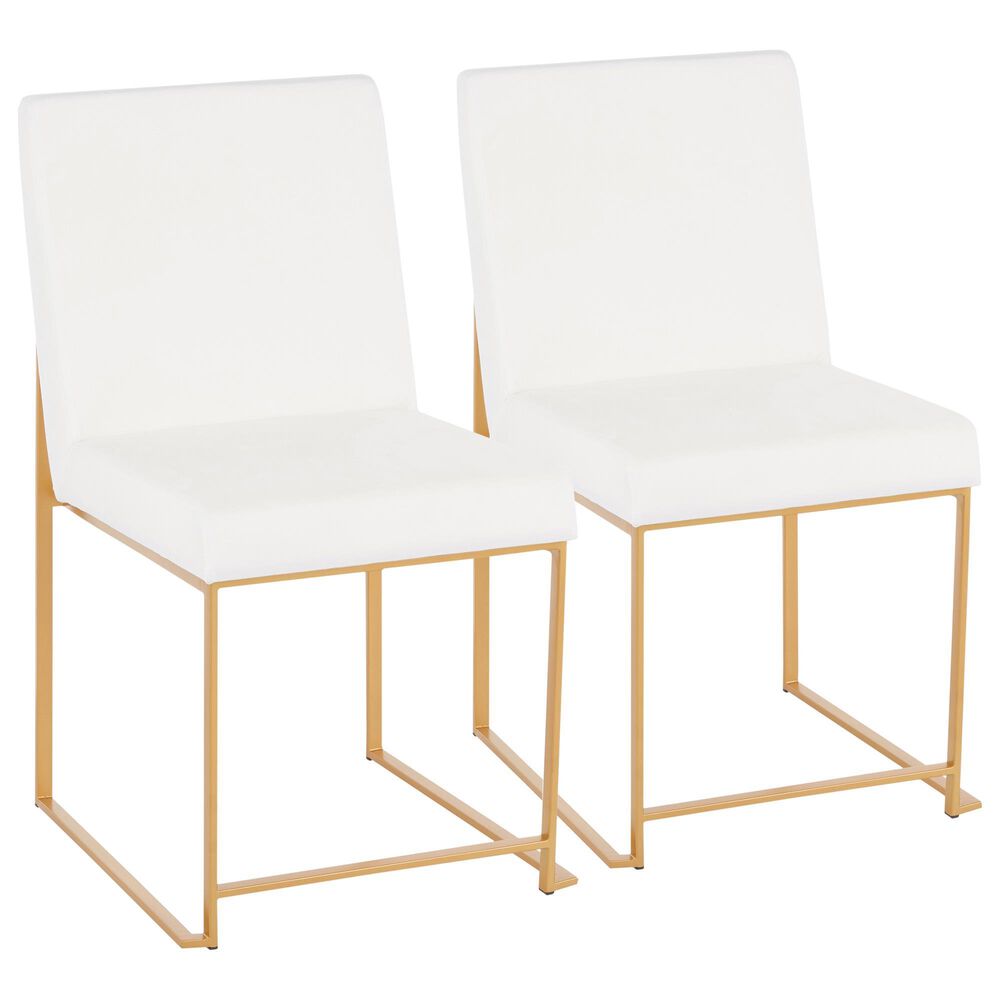 Lumisource Fuji Dining Chair in White/Gold (Set of 2), , large