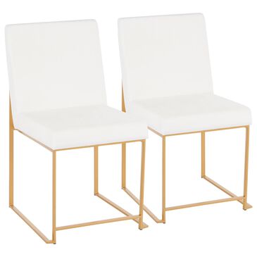 Lumisource Fuji Dining Chair in White/Gold (Set of 2), , large