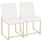 Lumisource Fuji Dining Chair in White/Gold (Set of 2), , large