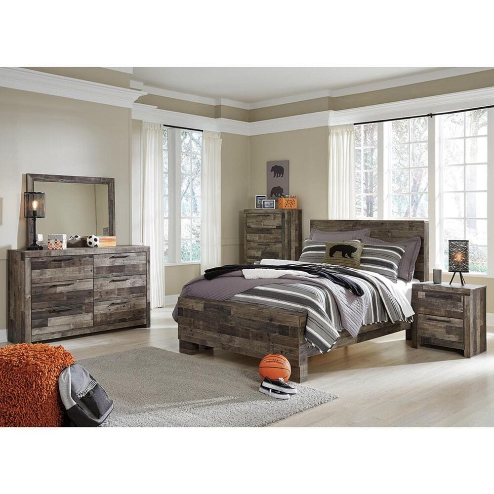Ashley Derekson 5 Piece Full Panel Bedroom Set in Gray, , large