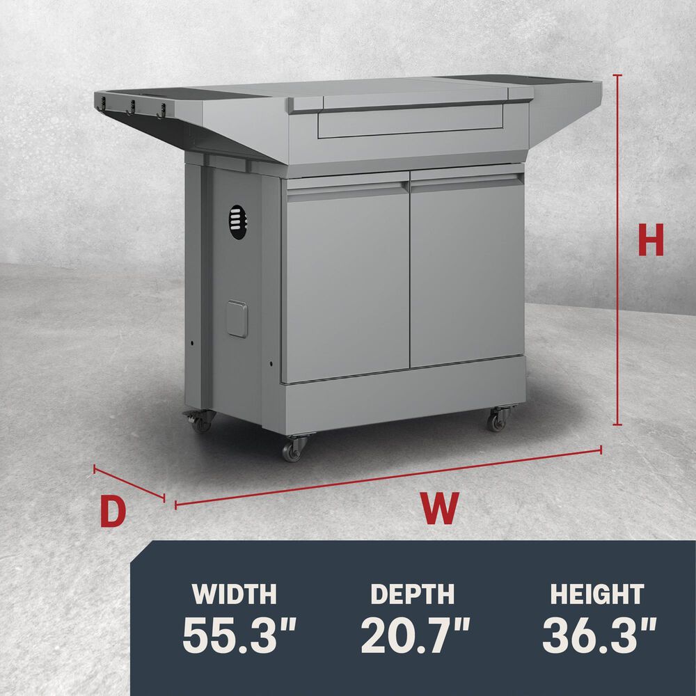 Tytus Anaheim and Emberwood 4-Burner Gas Grill and Grill Prep Cart in Gunmetal Gray, , large