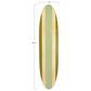 Creative Coop 65.5" x 15" Lacquered Wood Surfboard Wall Decor in Aqua and Green, , large