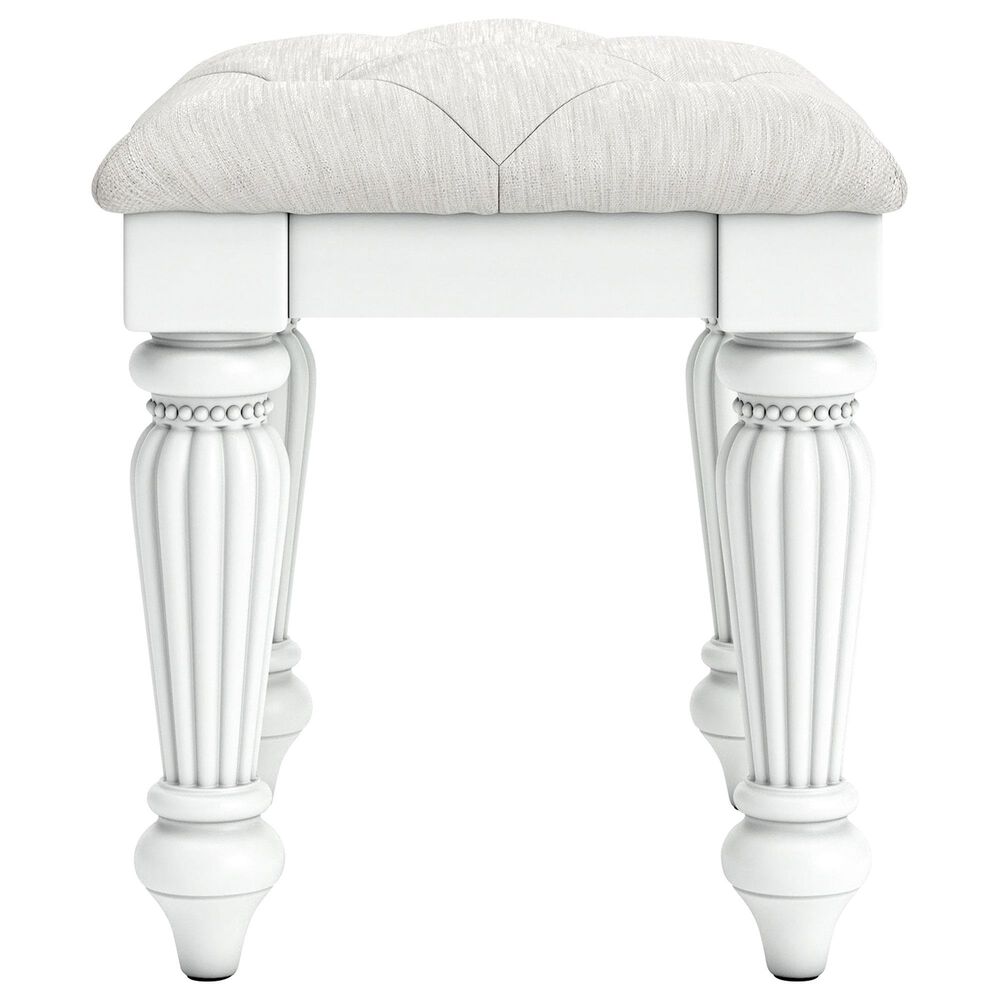 Ashley Kozlani 3-Piece Vanity Cabinet Set with Mirror and Stool in Matte White, , large