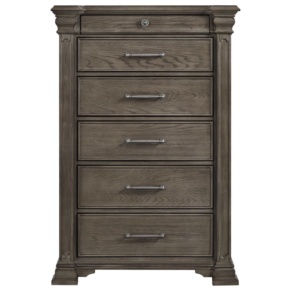 Mayberry Hill Kings Court 5 Piece King Panel Bedroom Set in Grey, , large