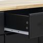 HOMLUX 59.3"" Kitchen Island with Trash Can Storage in Black and Natural, , large