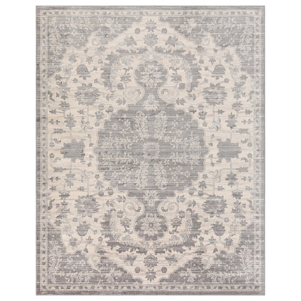 Surya Monaco MOC-2323 7'9" x 10'3" Silver Gray and Cream Area Rug, , large