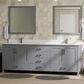 Lexora Home Jacques 80" Double Bathroom Vanity in Dark Grey with 2 cm White Quartz Top and Rectangular Sinks, , large