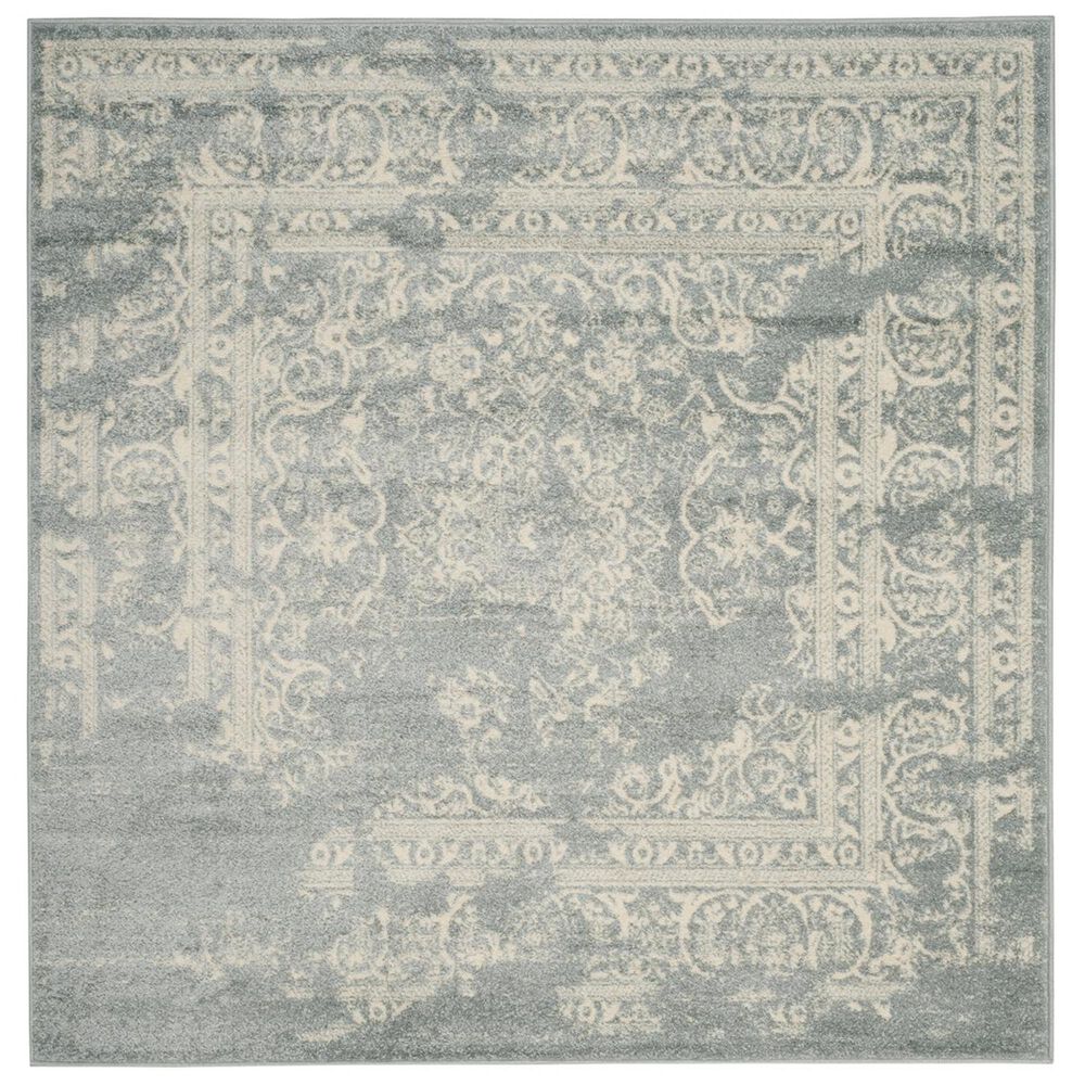 Safavieh Adirondack ADR101T-6SQ 6" x 6"  Slate/Ivory Square Rug, , large