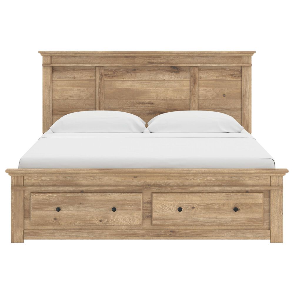 Ashley Makidern 4-Piece King Storage Bedroom Set with Two Drawers in Natural Brown, , large