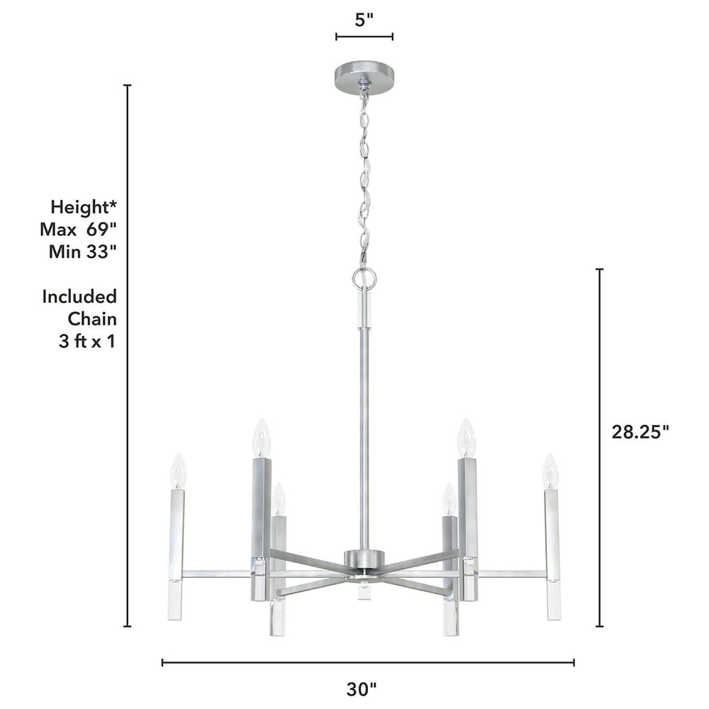 Hunter Sunjai 6-Light Chandelier in Brushed Nickel, , large