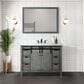 Lexora Home Marsyas 48" Single Bathroom Vanity in Ash Grey with White Quartz Top and Rectangular Sink, , large