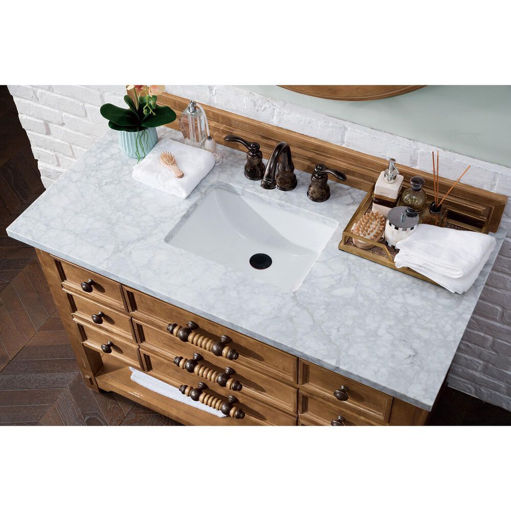 James Martin Malibu 48" Single Bathroom Vanity in Honey Alder with 3 cm