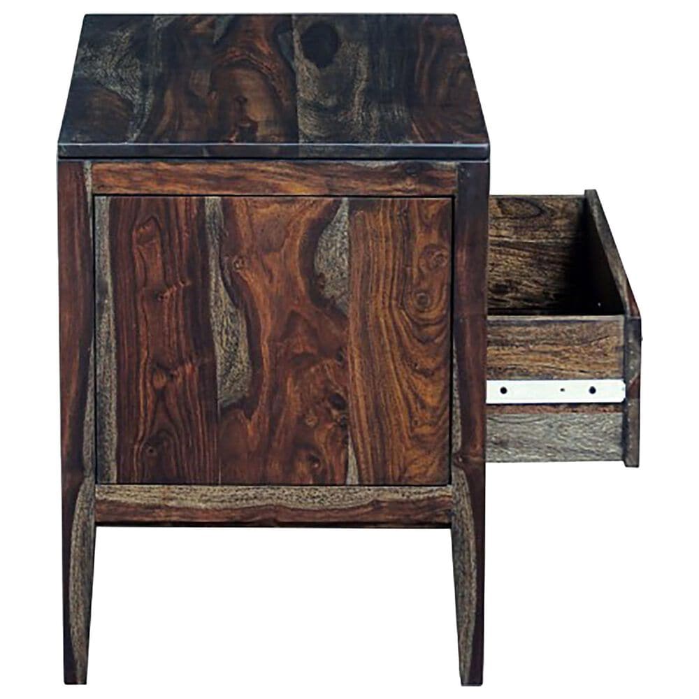 Porter Design Fall River 1 Drawer Nightstand in Brown and Gray, , large