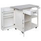 Hearth and Haven Outdoor Kitchen Island Cart with Stainless Steel Top, Towel and Spice Racks in White, , large