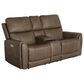 Flexsteel Carter Power Reclining Console Loveseat with Power Headrests in Cappuccino, , large