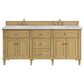 James Martin Vanities Lorelai 72" Double Vanity in Light Natural Oak with 3 cm Carrara White Marble Top, , large