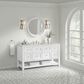James Martin Vanities Breckenridge 60" Single Bathroom Vanity in Bright White with 3 cm Eternal Jasmine Pearl Quartz Top, Rectangular Sink and FreePower Wireless Charger, , large