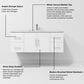 Lexora Home Geneva 48" Single Bathroom Vanity in Glossy White with 2 cm White Carrara Marble Top and Rectangular Sink, , large