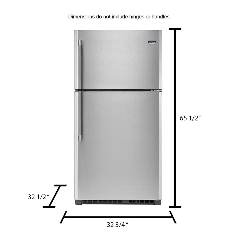 Maytag 21 Cu. Ft. 33-Inch Wide Top Freezer Refrigerator with EvenAir Cooling Tower Stainless Steel, , large