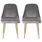 LumiSource Marcel Side Chair with Silver Velvet Cushion in Gold (Set of 2), , large