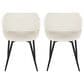 LumiSource Margarite Contemporary Dining/accent Chair in Black Metal and Cream Faux Leather by LumiSource - Set of 2, , large