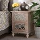 Baxton Studio Celia 2-Drawer Quatrefoil End Table in White Washed Oak, , large
