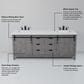 Lexora Home Marsyas 80" Double Bathroom Vanity in Ash Grey with White Quartz Top and Rectangular Sinks, , large