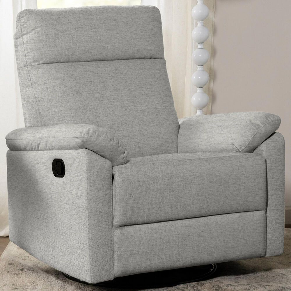 New Haus Suzy Swivel Glider Recliner in Frost Grey, , large