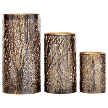 Maple and Jade Assorted Metal Lantern in Bronze (Set of 3), , large