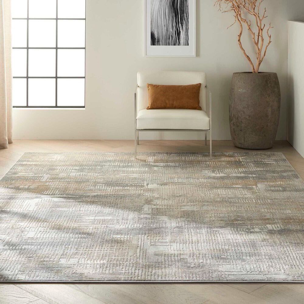 Nourison Rush CK951 7&#39; x 10&#39; Grey and Beige Area Rug, , large