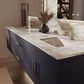 Lexora Home Geneva 80" Double Bathroom Vanity in Navy Blue with 2 cm White Carrara Marble Top and Rectangular Sinks, , large