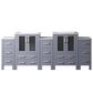 Lexora Home Volez 84" Double Bathroom Vanity in Dark Grey with White Ceramic Top and Rectangular Sinks, , large
