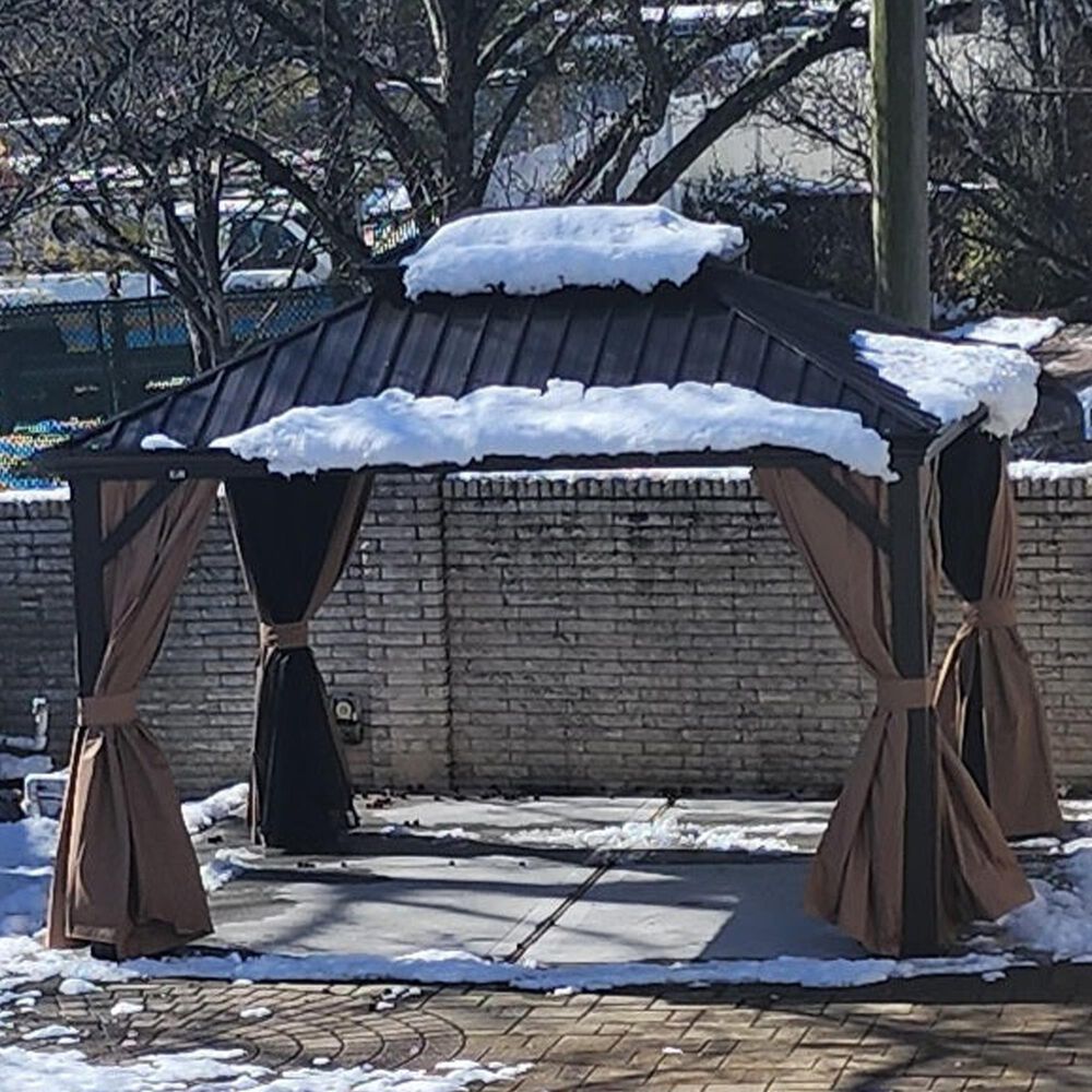 HOMLUX 10' x 14' Hardtop gazebo with double roof in Bronze, , large