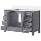 Lexora Home Jacques 48" Single Bathroom Vanity in Dark Grey with 2 cm White Cultured Marble Top and Rectangular Sink, , large