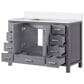Lexora Home Jacques 48" Single Bathroom Vanity in Dark Grey with 2 cm White Cultured Marble Top and Rectangular Sink, , large