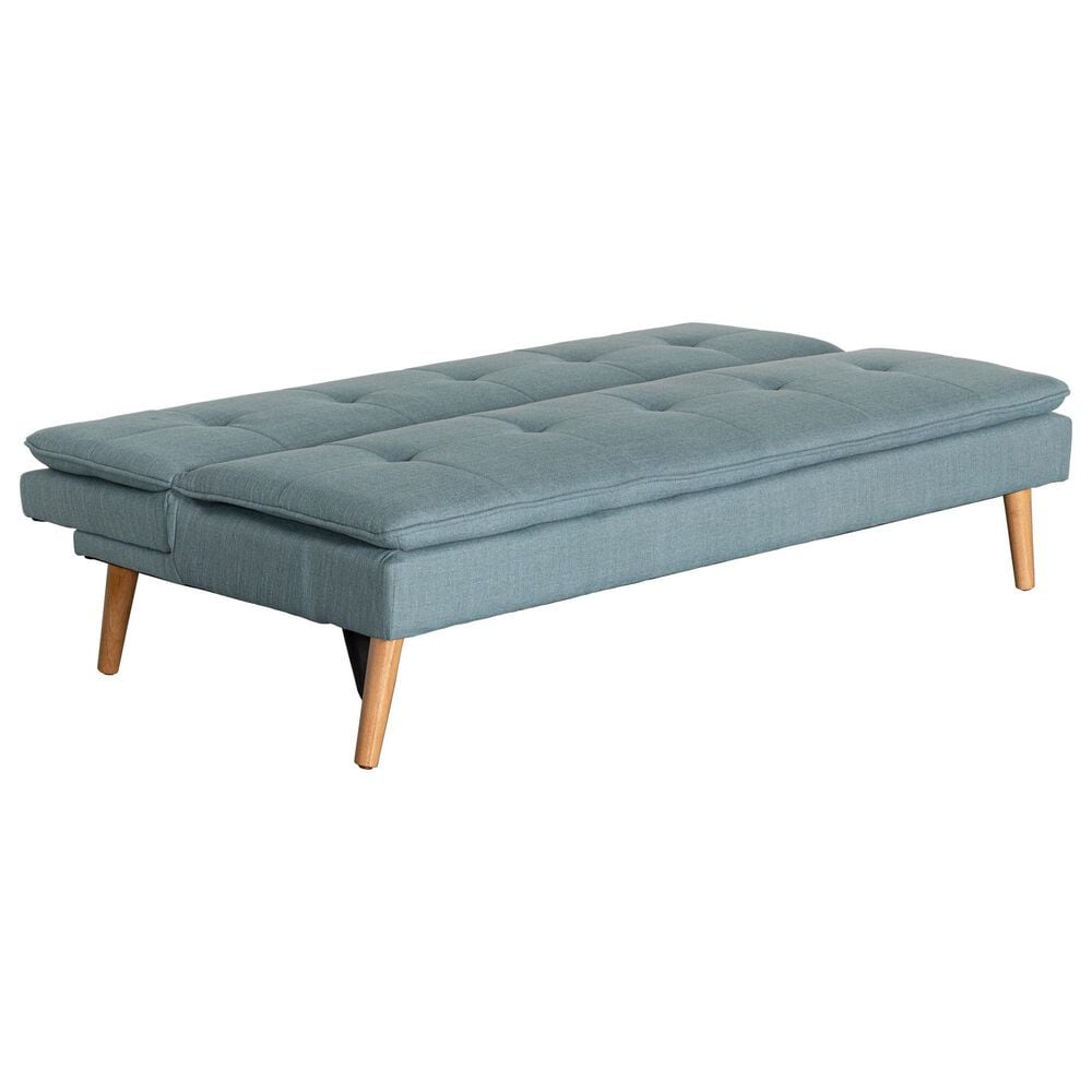 Lifestyle Solutions Tatum Convertible Sofa with Blue Cushion in Brown, , large