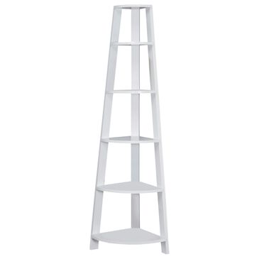 Monarch Specialties 72" Corner Accent Etagere in White, , large