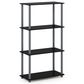 HOMLUX Turn-N-Tube 4-Tier Multipurpose Shelf Display Rack in Black and Grey, , large