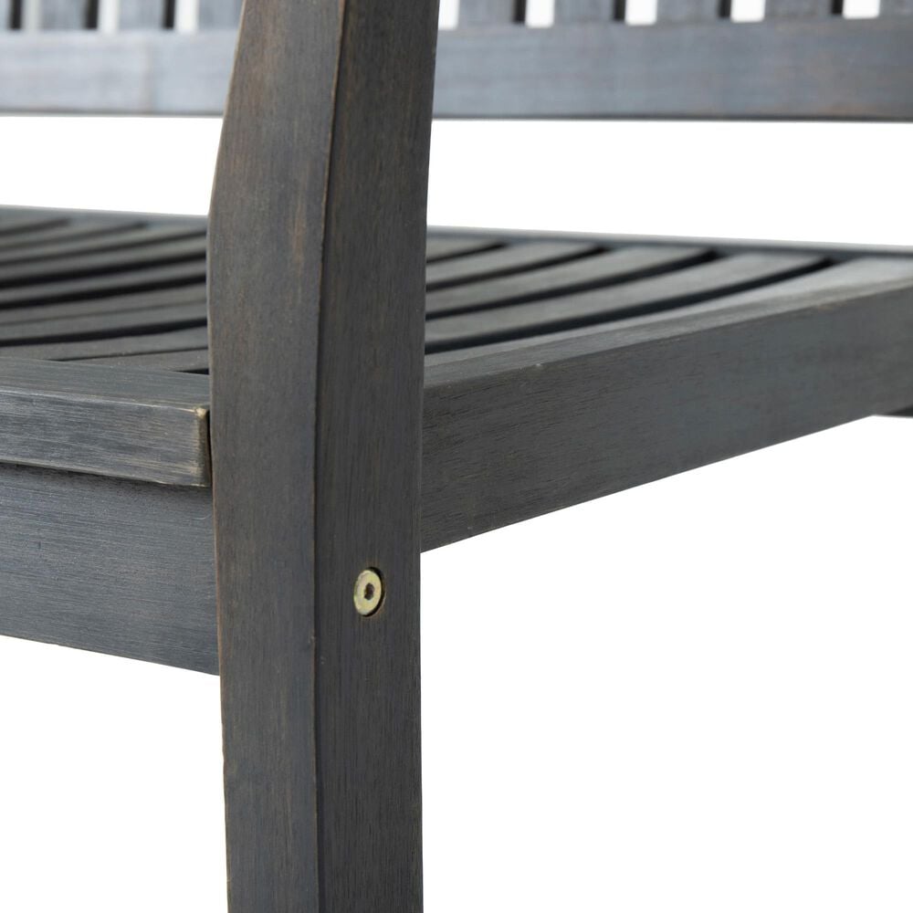 Hearth and Haven Baxter Outdoor Rocking Loveseat in Dark Grey, , large