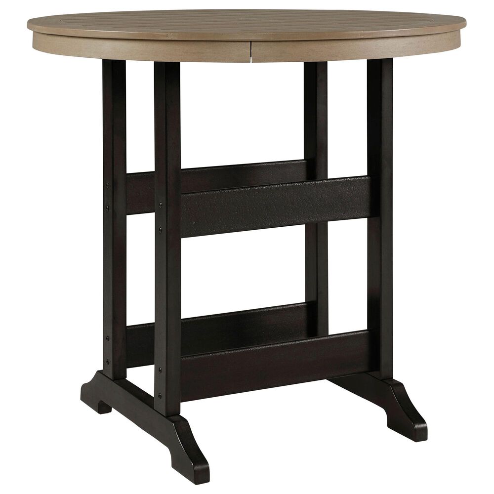 Ashley Fairen Trail Round Bar Table in Black and Driftwood, , large