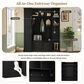 HOMLUX 5-Hook Hall Tree with 4 Side Cabinets and Storage Bench in Black, , large