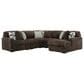Ashley Midnight-Madness 5-Piece Right Facing Sectional with Chaise in Chocolate, , large