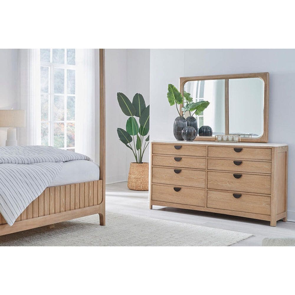 Simeon Collection Escape Dresser Mirror in Glazed Natural Oak, , large