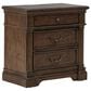 Belle Furnishings Arden Road 3-Drawer Nightstand with Charging Station in Satin Cherry, , large
