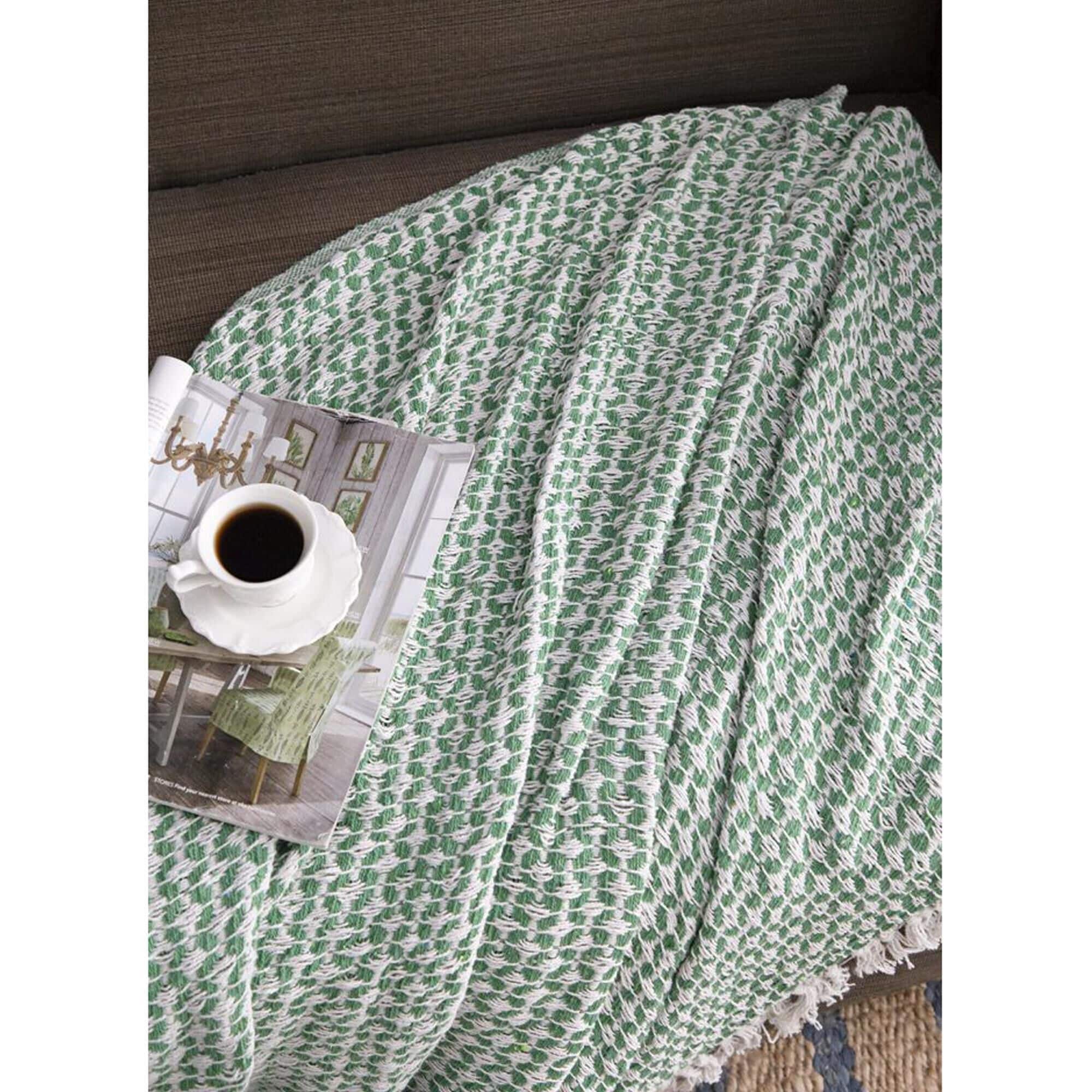 Large green throw blanket deals